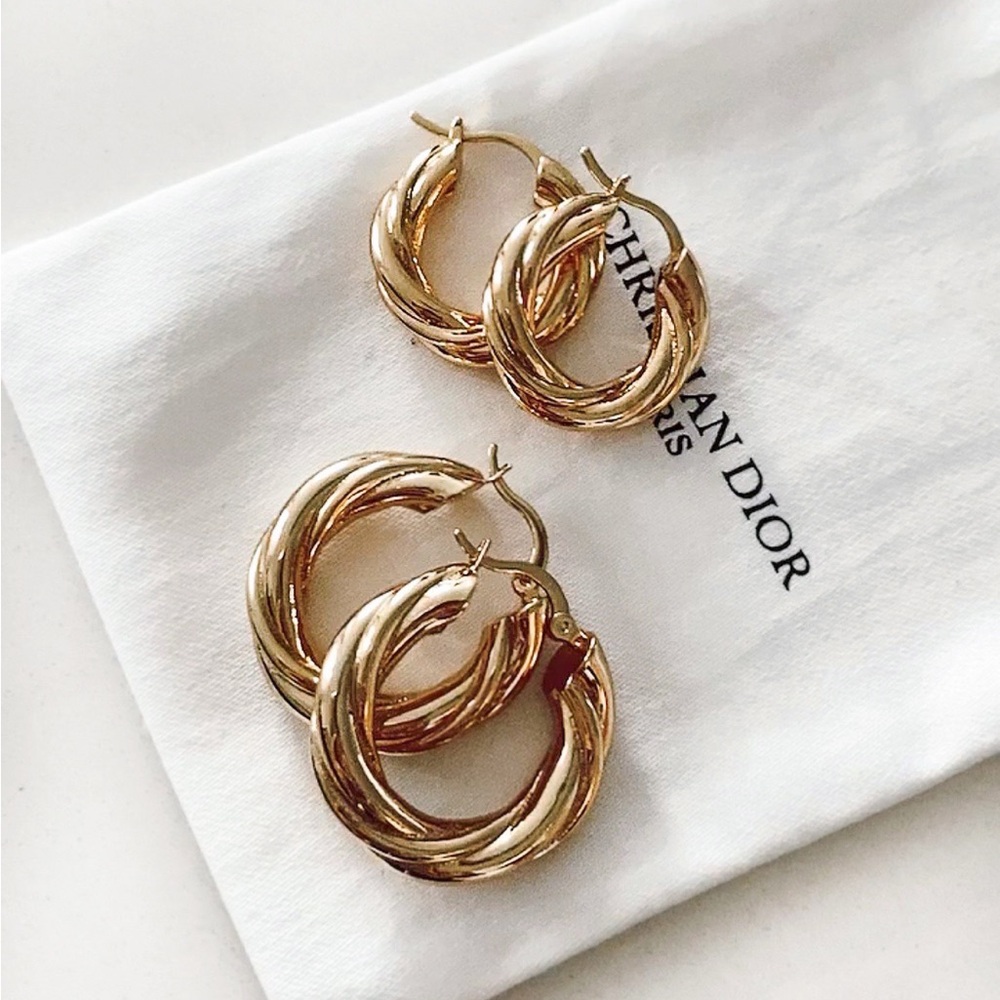 C&C Luxury Co. 18K Gold Plated Athena Hoops